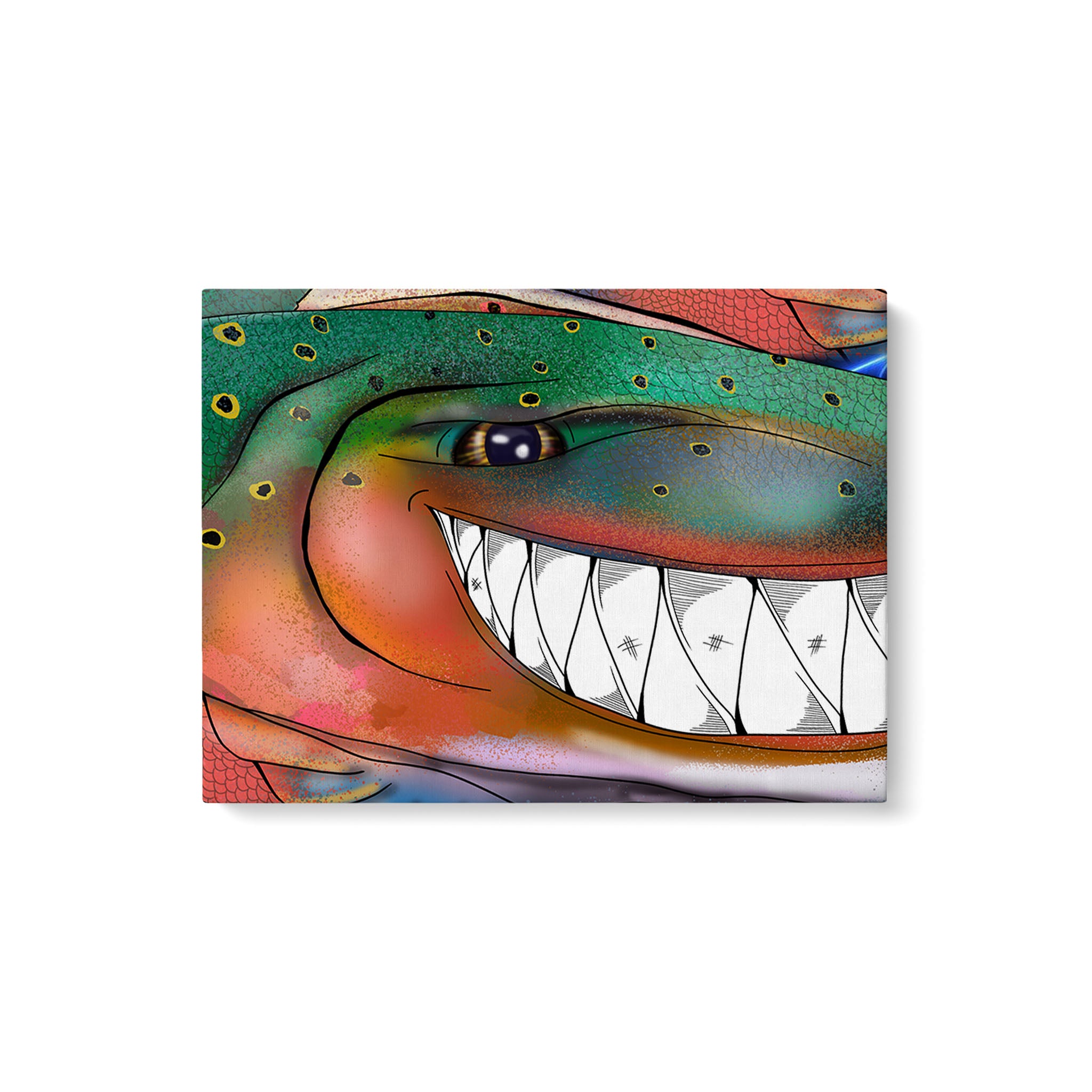 Trout fly fishing art Matte Canvas Rainbow trout fish wall art