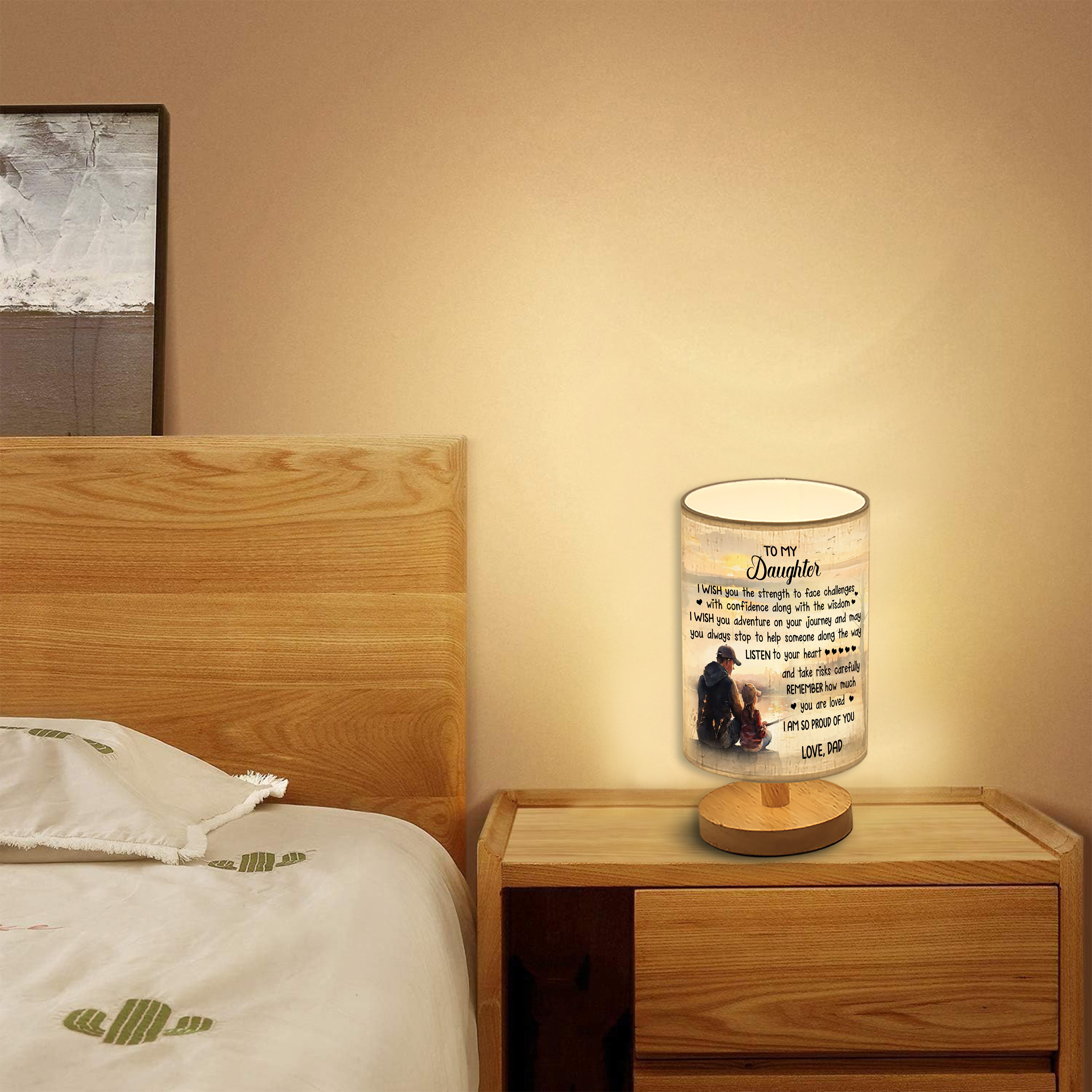 Father Daughter Fishing Table Lamp gifts for Daughter from Dad, Dad Daughter Fishing Lamp Daughter gifts CTNL2