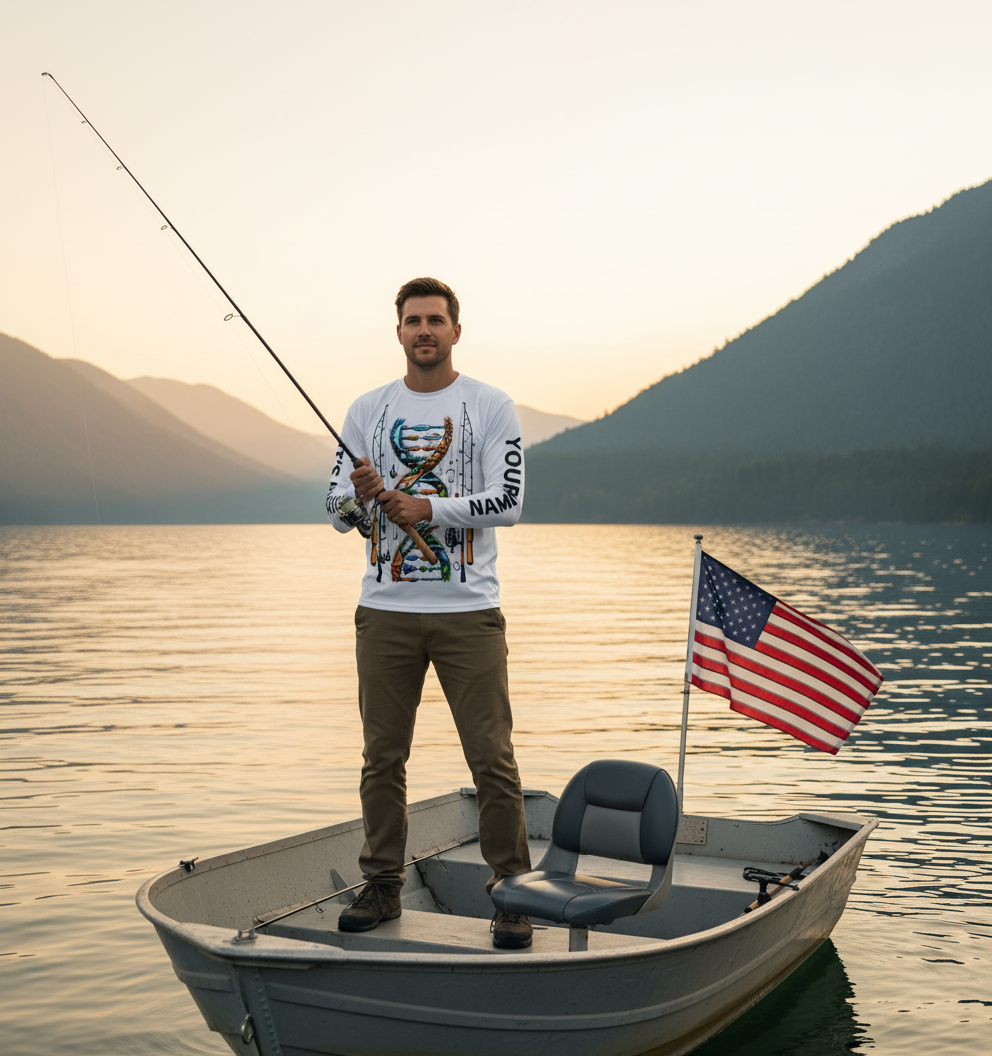 Fishing - It's in my DNA - UV protection fishing shirt for fisherman A64