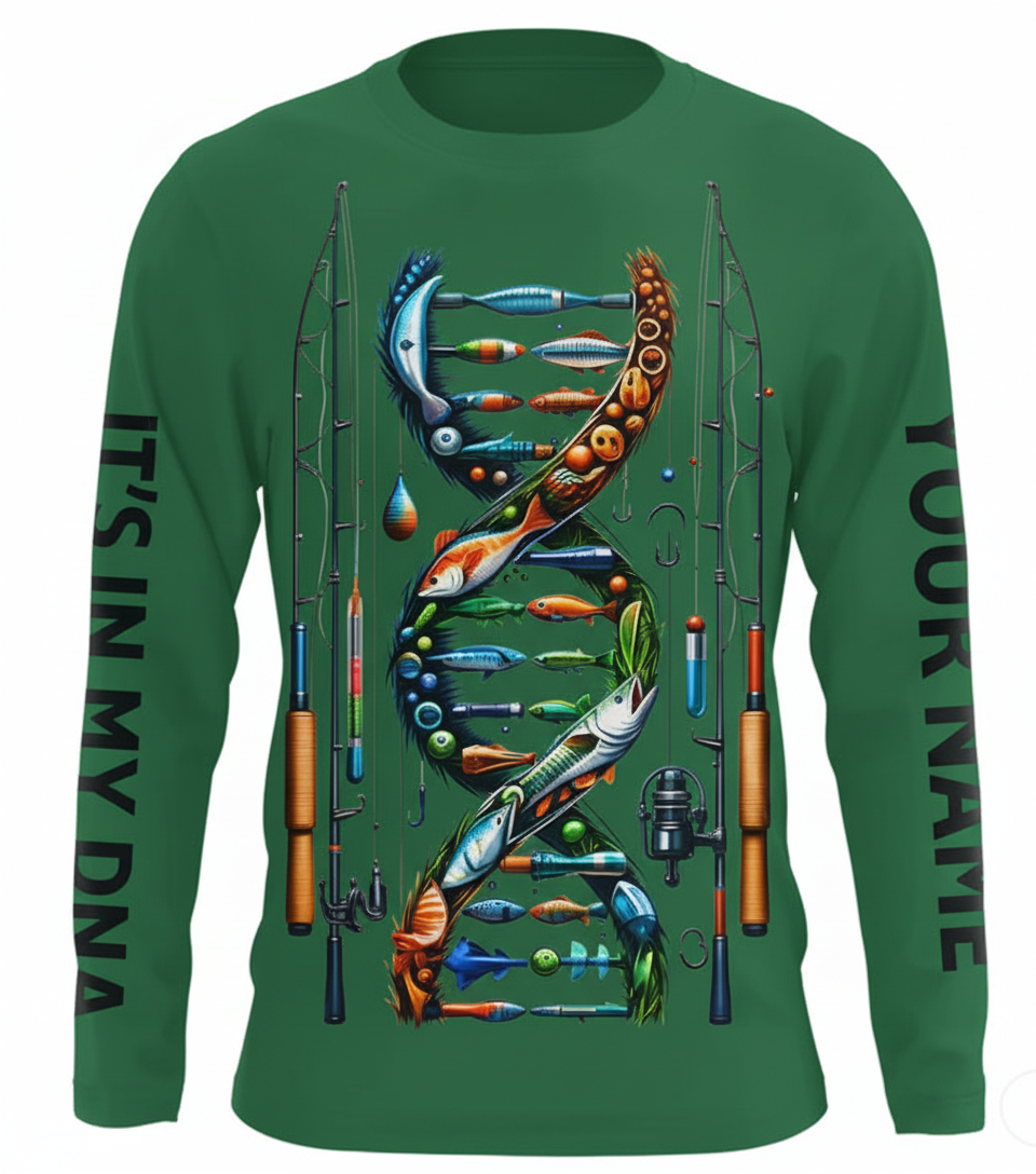 Fishing - It's in my DNA - UV protection fishing shirt for fisherman A64