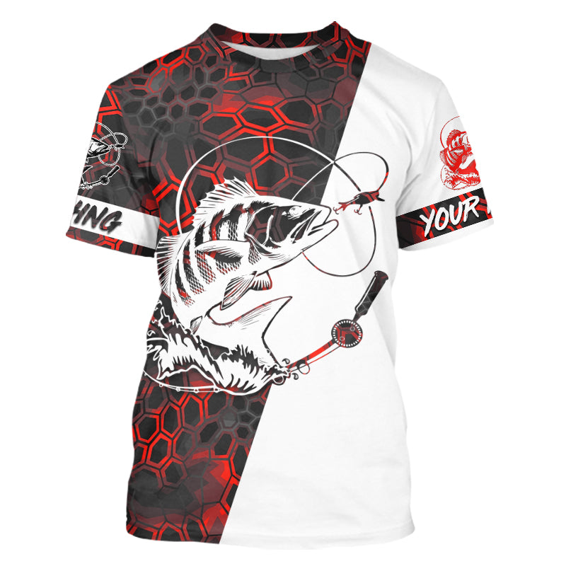 Personalized Black Drum Fishing T-shirt, Black Drum Fishing tournament shirts | red camo A79
