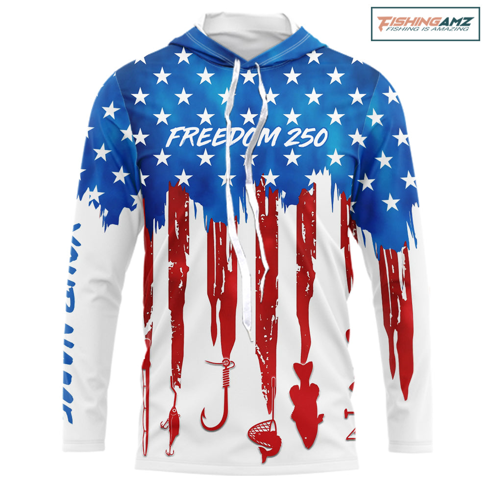 American Freedom 250 UV protection fishing shirt fishing jersey for fisherman