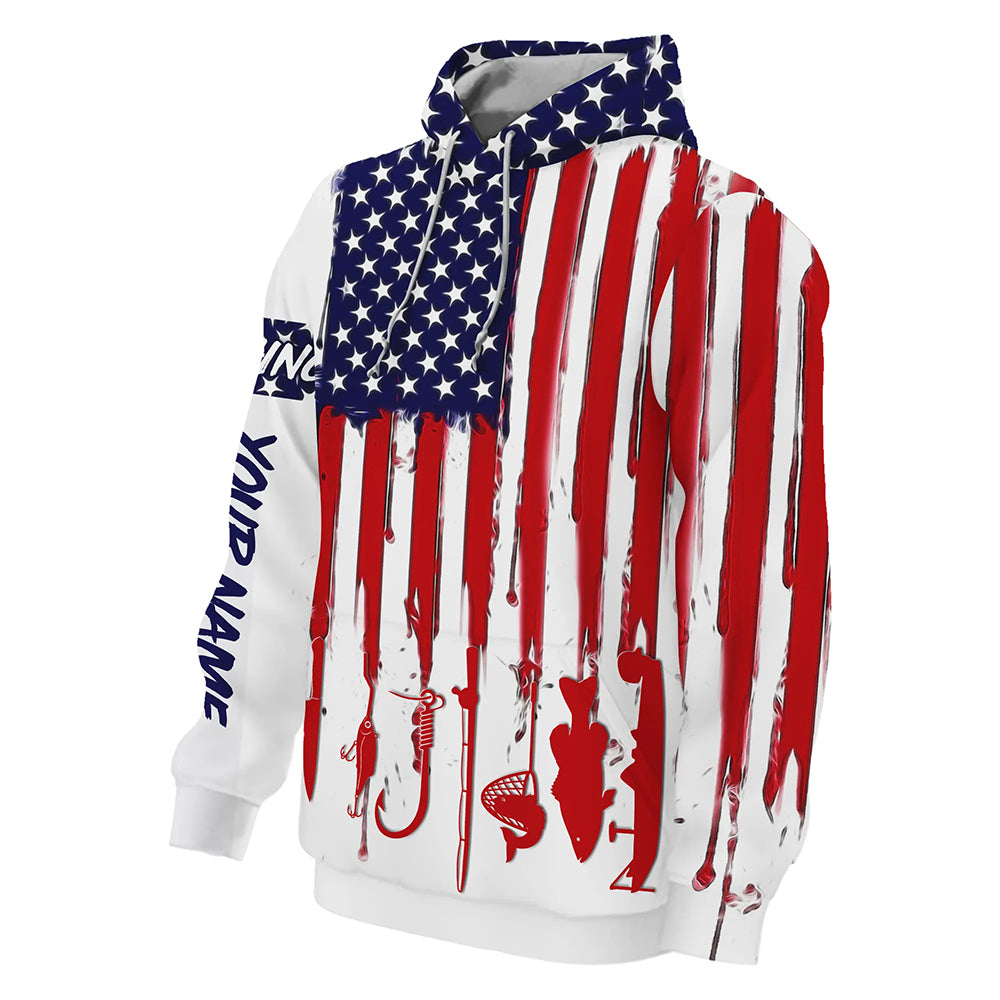 American Flag Fishing Hoodie Fishing Jersey For Fisherman A12-Hoodie