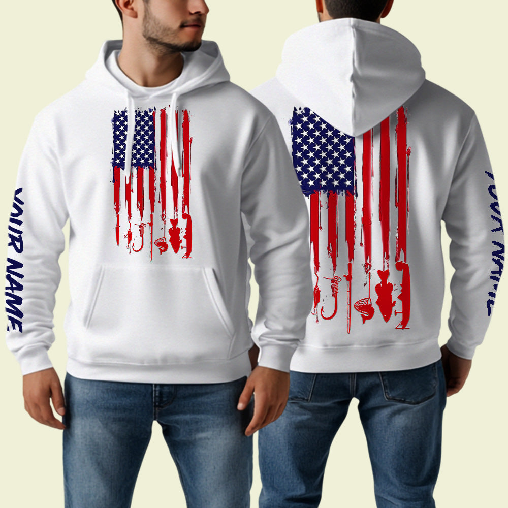 American Flag Fishing Hoodie Fishing Jersey For Fisherman