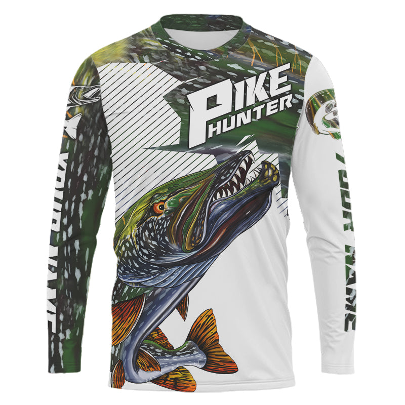Pike Hunter Angry Pike Custom Nothern Pike Fishing Jerseys, Pike Fishing Scales Fishing Shirts | IPHW3836