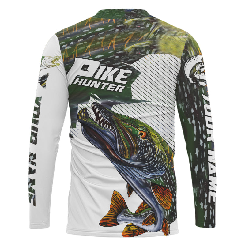 Pike Hunter Angry Pike Custom Nothern Pike Fishing Jerseys, Pike Fishing Scales Fishing Shirts | IPHW3836