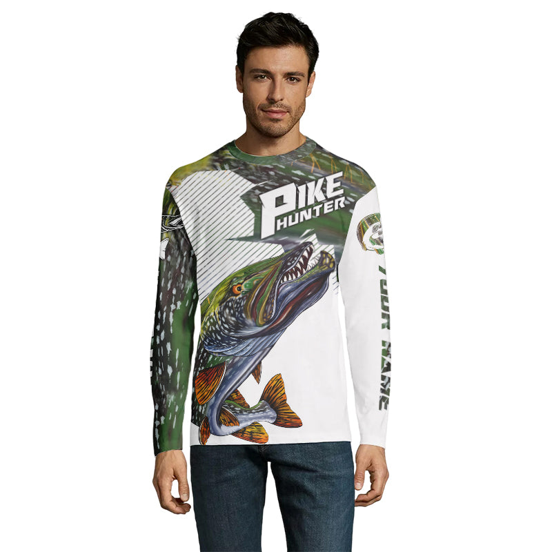 Pike Hunter Angry Pike Custom Nothern Pike Fishing Jerseys, Pike Fishing Scales Fishing Shirts | IPHW3836