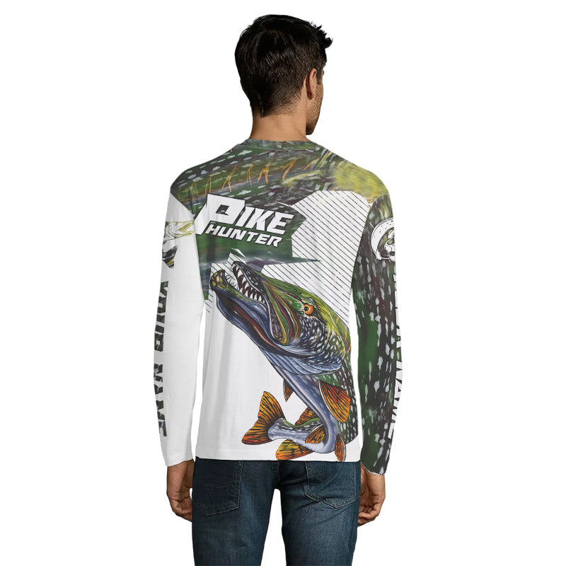 Pike Hunter Angry Pike Custom Nothern Pike Fishing Jerseys, Pike Fishing Scales Fishing Shirts | IPHW3836