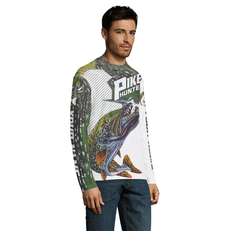 Pike Hunter Angry Pike Custom Nothern Pike Fishing Jerseys, Pike Fishing Scales Fishing Shirts | IPHW3836