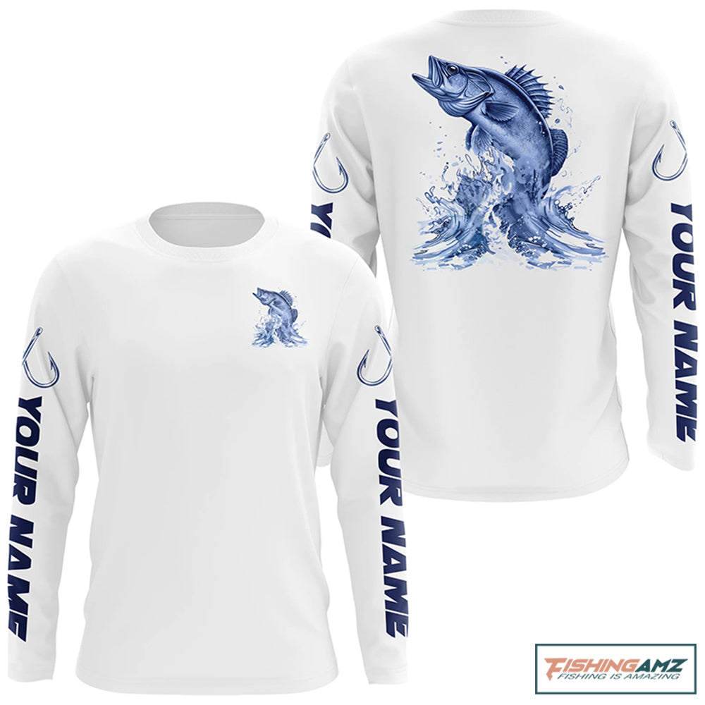 Personalized Walleye Long Sleeve Performance Fishing Shirts, Walleye Fishing Jersey IPHW6408