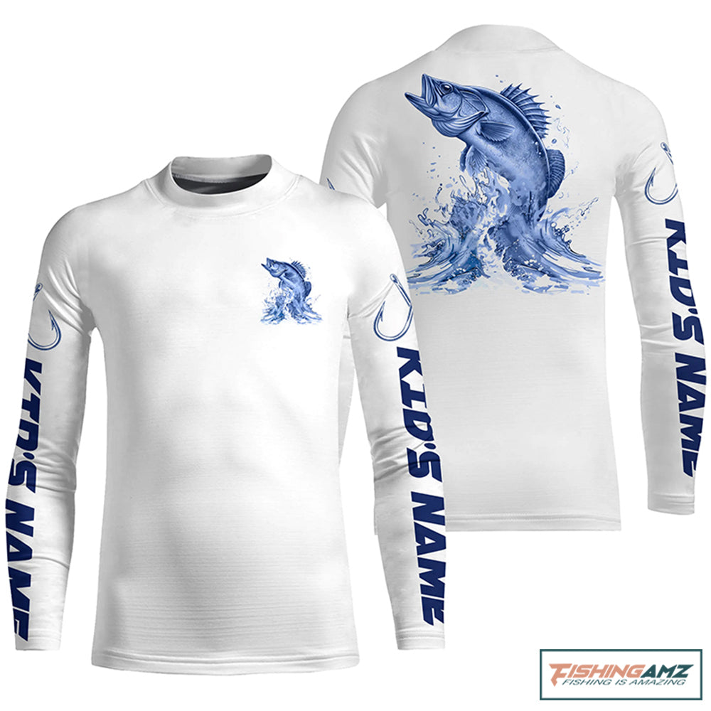 Kid Personalized Walleye Long Sleeve Performance Fishing Shirts, Walleye Fishing Jersey IPHW6408