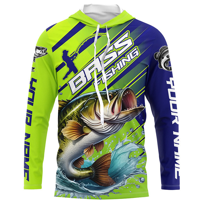 Custom Largemouth Bass Fishing Uv Protection Long Sleeve Shirts, Bass Tournament Fishing Shirt IPHW6895