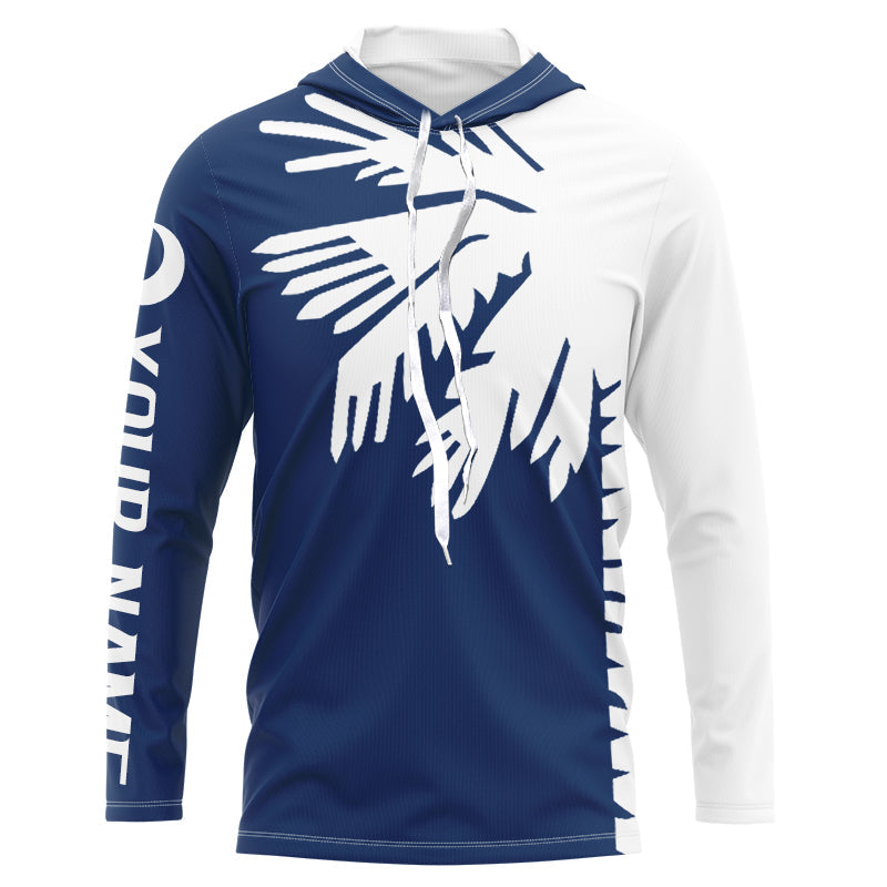 South Carolina Flag Custom Long Sleeve Hooded UV Protection Performance Fishing Shirts IPHW7902