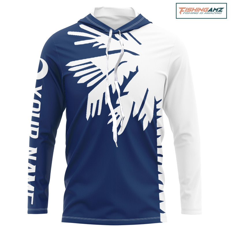 South Carolina Flag Custom Long Sleeve Hooded UV Protection Performance Fishing Shirts IPHW7902