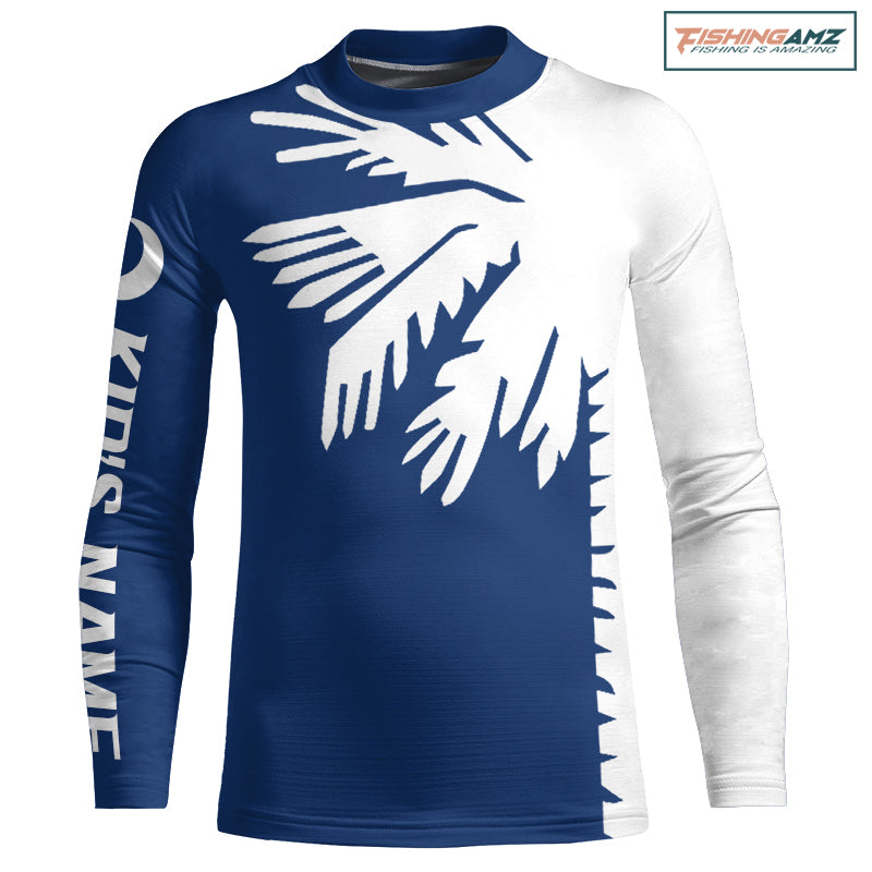 South Carolina Flag Custom Kid Long Sleeve UV Protection Performance Fishing Shirts IPHW7902