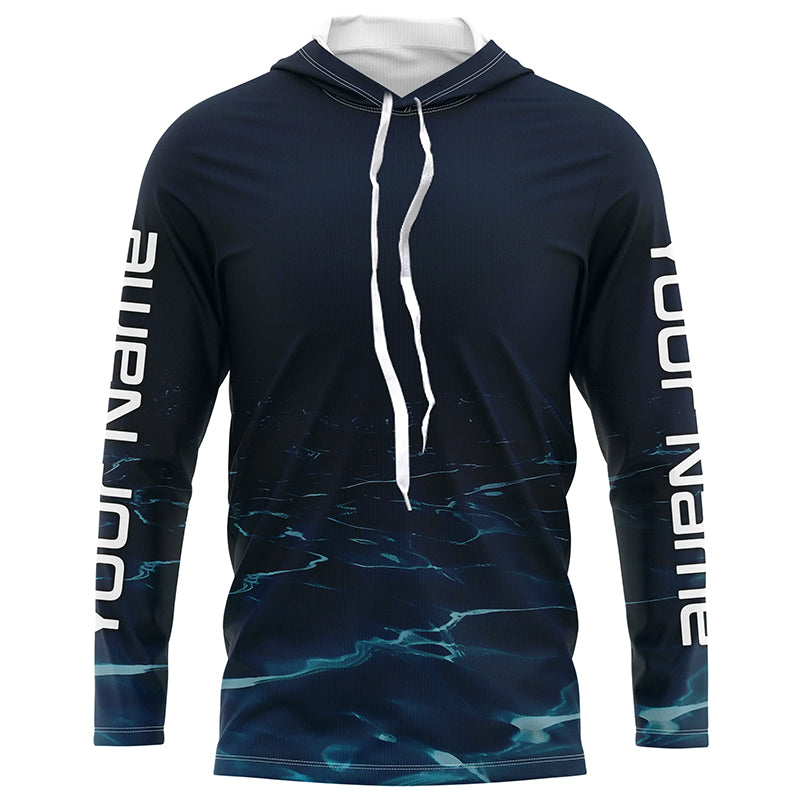 Underwater Background Long Sleeve Uv Protection Fishing Shirts, Personalized Fishing Jersey IPHW7191