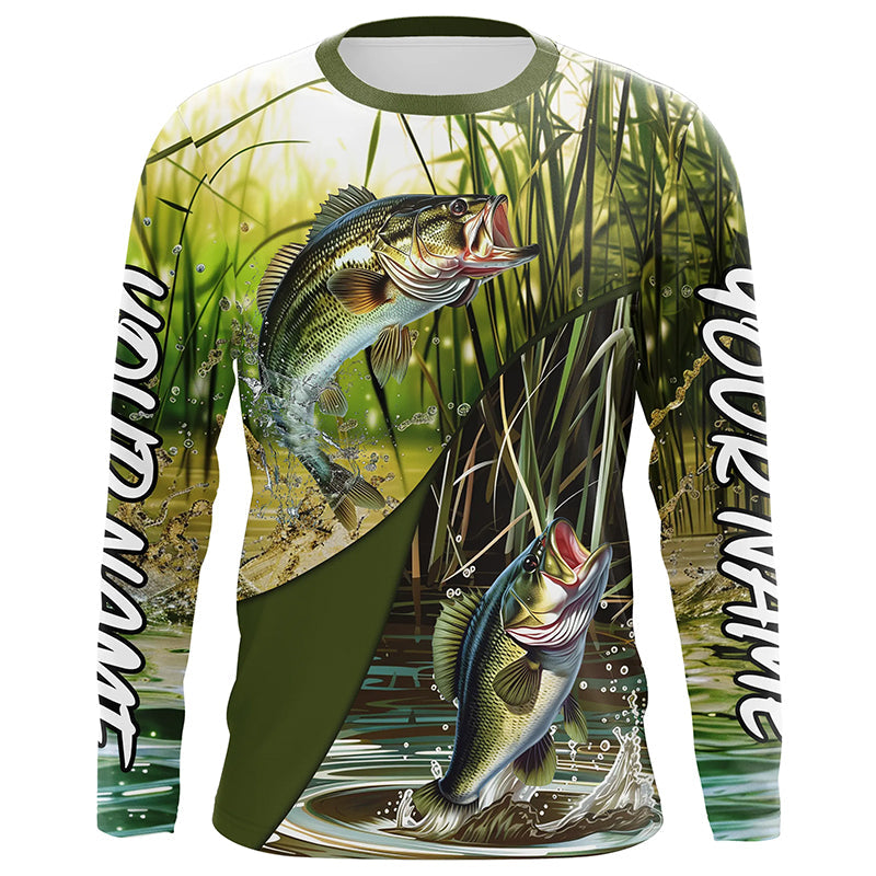 Largemouth Bass Fishing Custom 3D All Over Printed Shirts, Bass Tournament Fishing Shirts Gift Ideas IPHW6649
