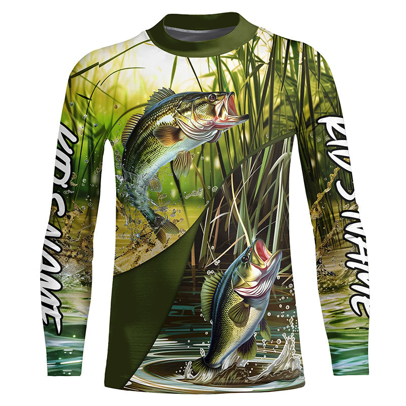 Largemouth Bass Fishing Custom 3D All Over Printed Shirts, Bass Tournament Fishing Shirts Gift Ideas IPHW6649