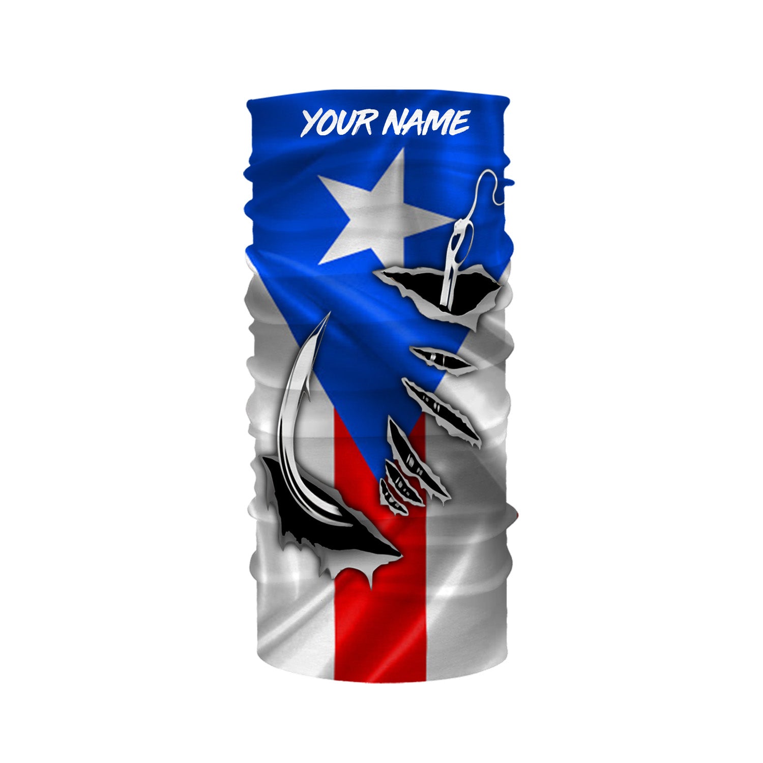 Puerto Rico Fishing 3D Fish Hook Flag UV protection custom Patriotic Fishing Shirts IPHW370