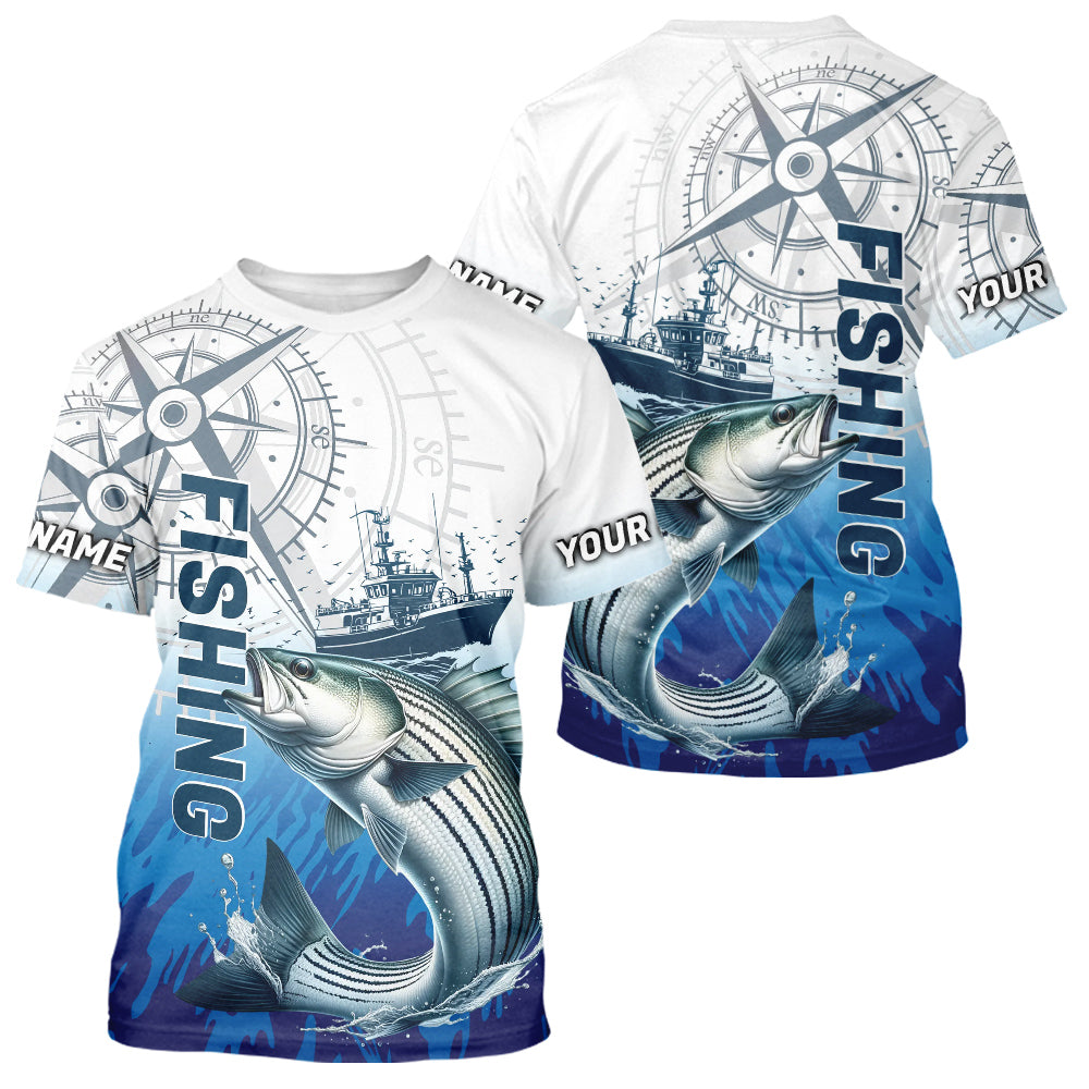 Custom Striped Bass Fishing Saltwater Performance Shirts IPHW9156