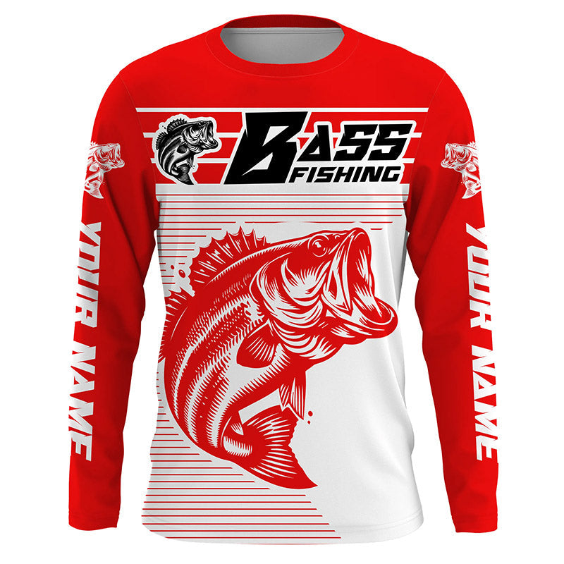 Custom Bass Fishing Jerseys, Largemouth Bass Long Sleeve Uv Protection Fishing Shirts IPHW5757