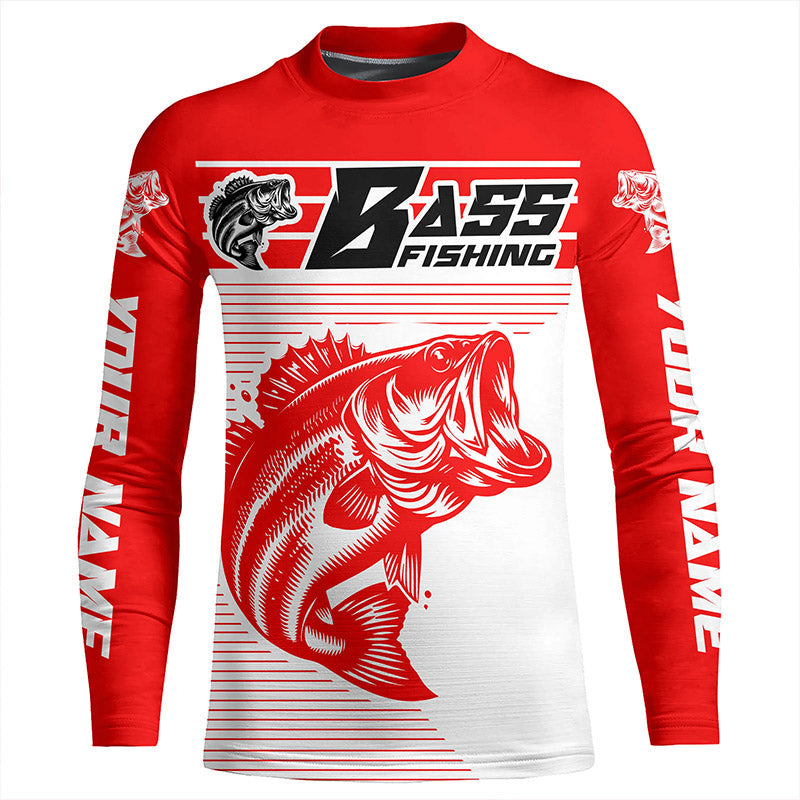 Custom Bass Fishing Jerseys, Largemouth Bass Long Sleeve Uv Protection Fishing Shirts IPHW5757
