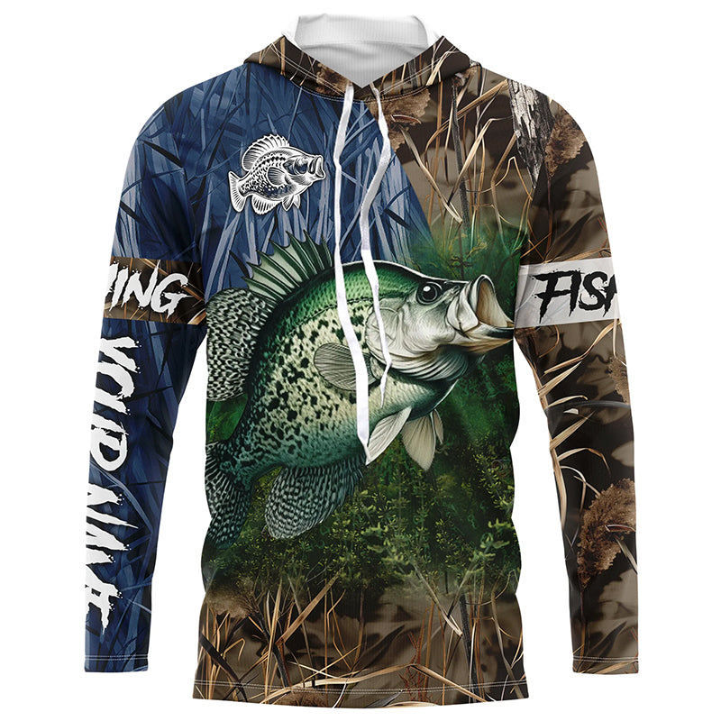 Crappie Fishing camo Customize 3D fishing UV protection long sleeves fishing shirt for men NPQ8