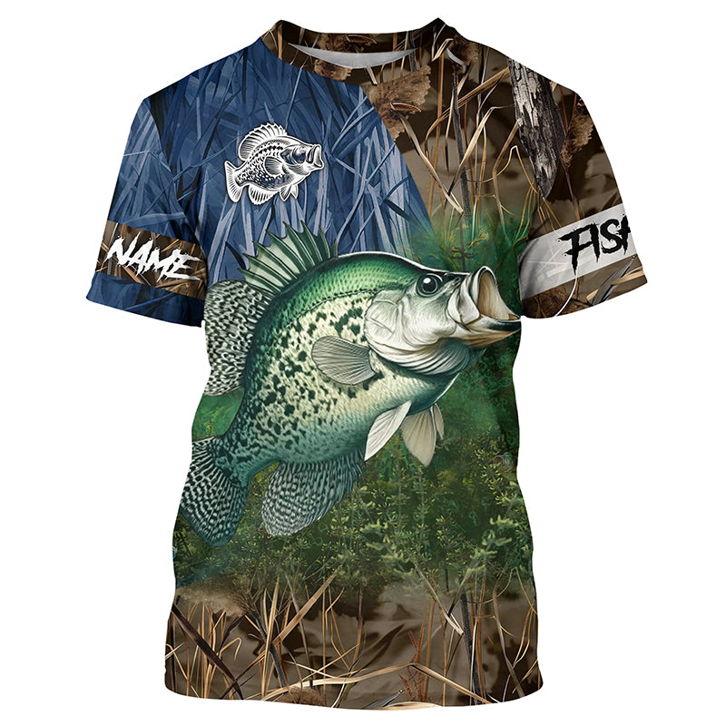 Crappie Fishing camo Customize Name All-over Print Unisex fishing T-shirt NPQ8