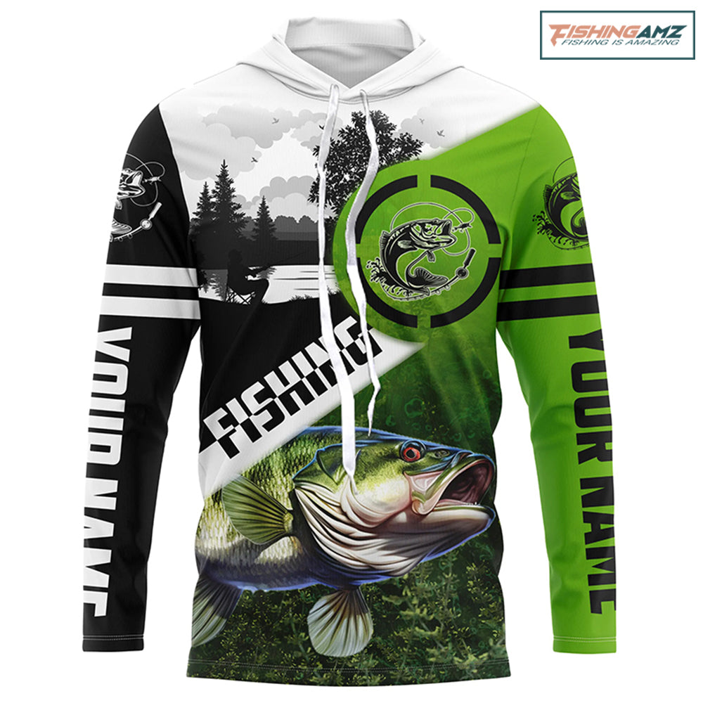 Largemouth Bass Fishing customized long sleeve fishing shirts NPQ1
