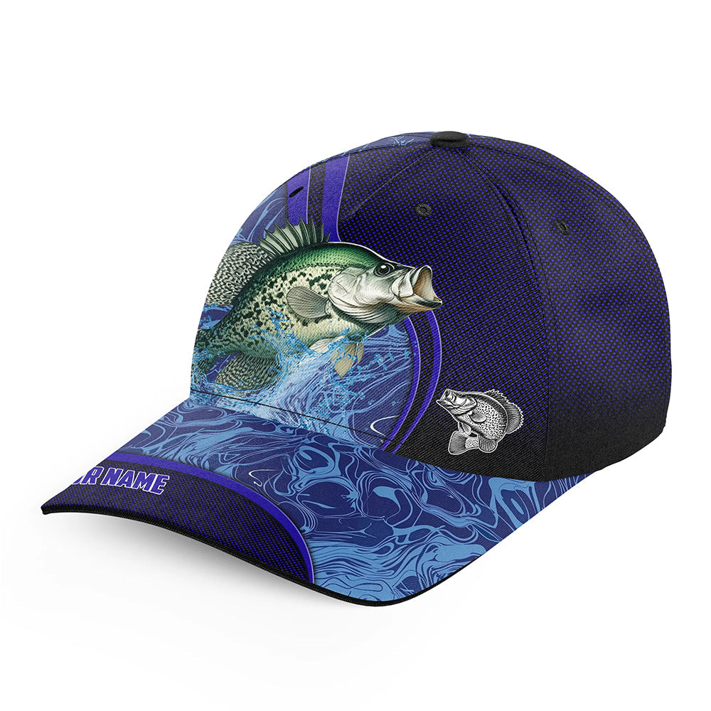 Crappie fishing blue camo Custom fishing hat Unisex Fishing Baseball freshwater Angler fishing cap NQS11022