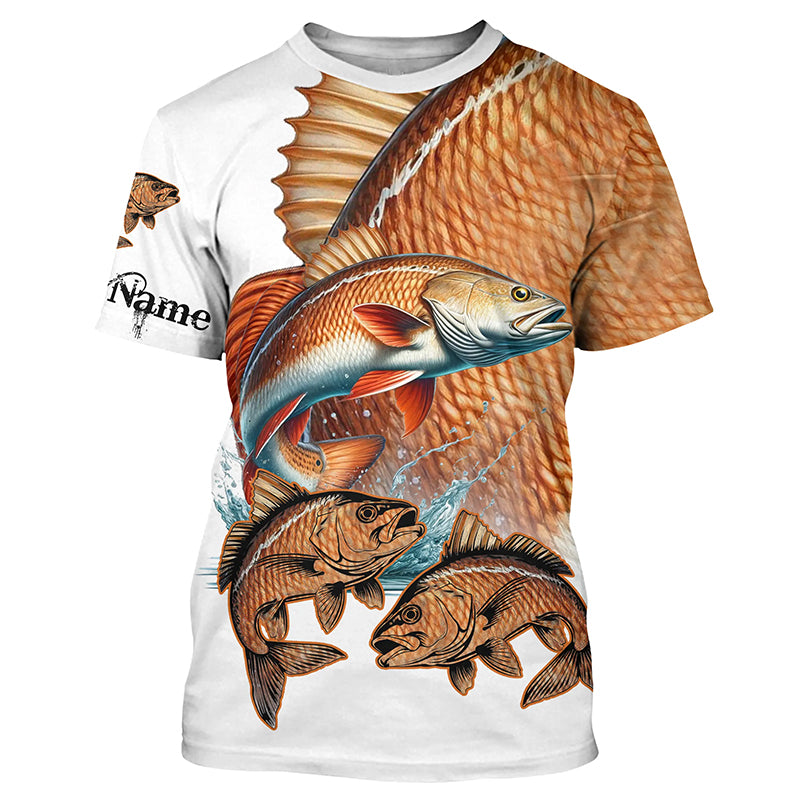 Redfish puppy drum Fishing Customize Name All-over Print Unisex fishing T-shirt NPQ470