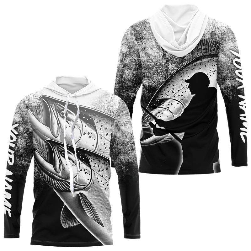 Chinook Salmon ( King Salmon) Fishing Customize name Fishing shirts Long sleeve, Long Sleeve Hooded NPQ248