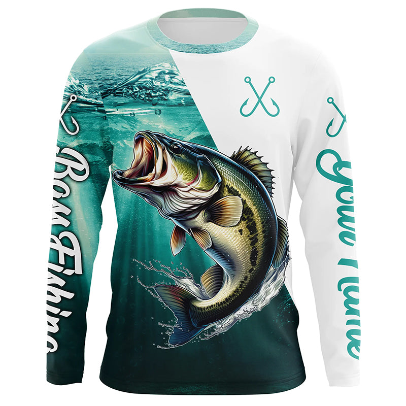 Largemouth Bass Fishing Custom name bass fishing jerseys | Long sleeve, Long Sleeve Hooded NPQ761