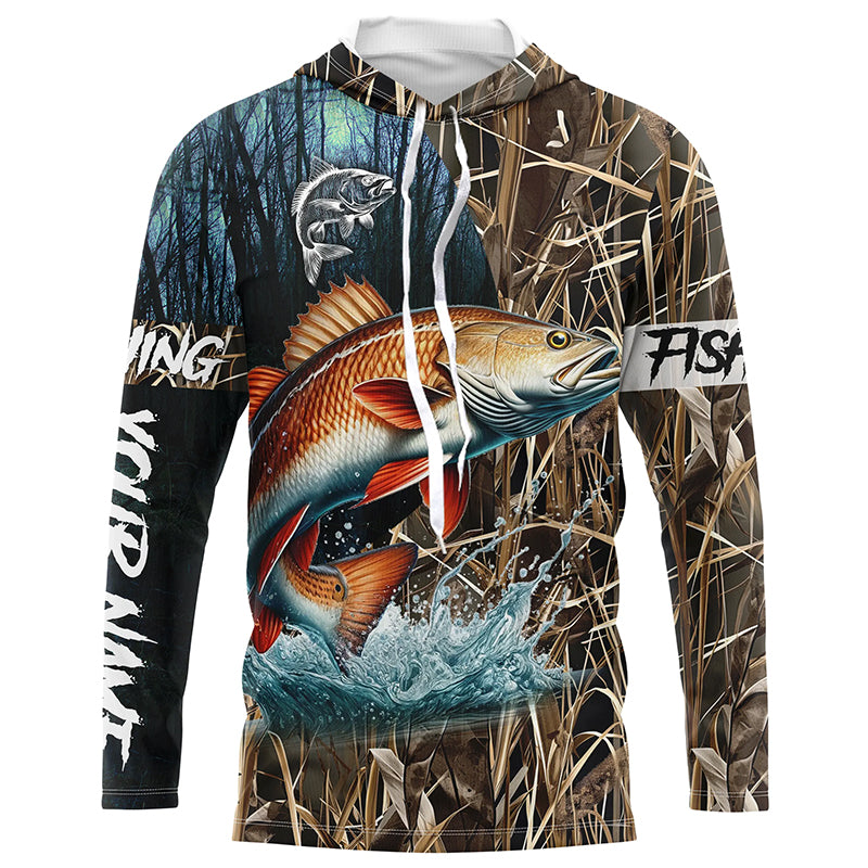 Redfish Puppy Drum Fishing camo Customize 3D All-over Print fishing Long Sleeve, fishing gifts NPQ290