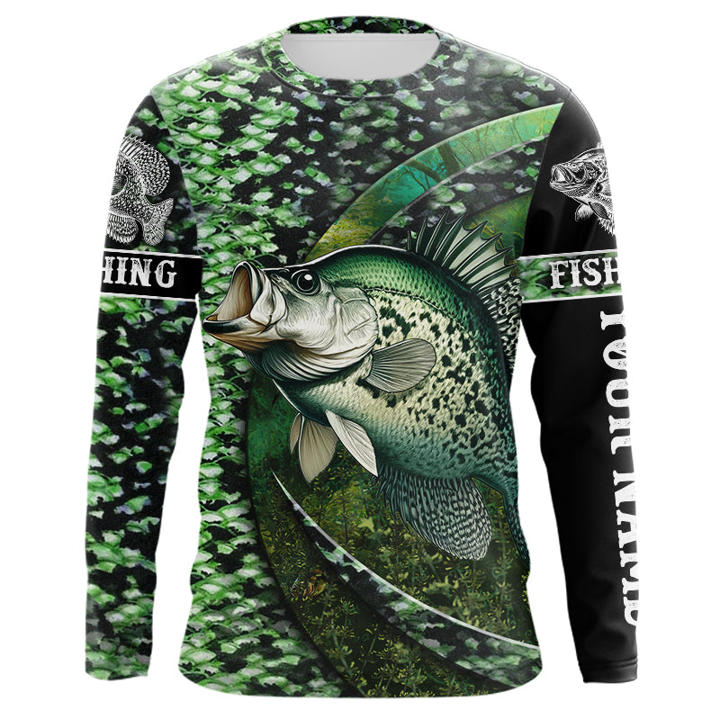Crappie fishing Green Scales freshwater fish Custom UV protection long sleeves fishing shirt for men NPQ125