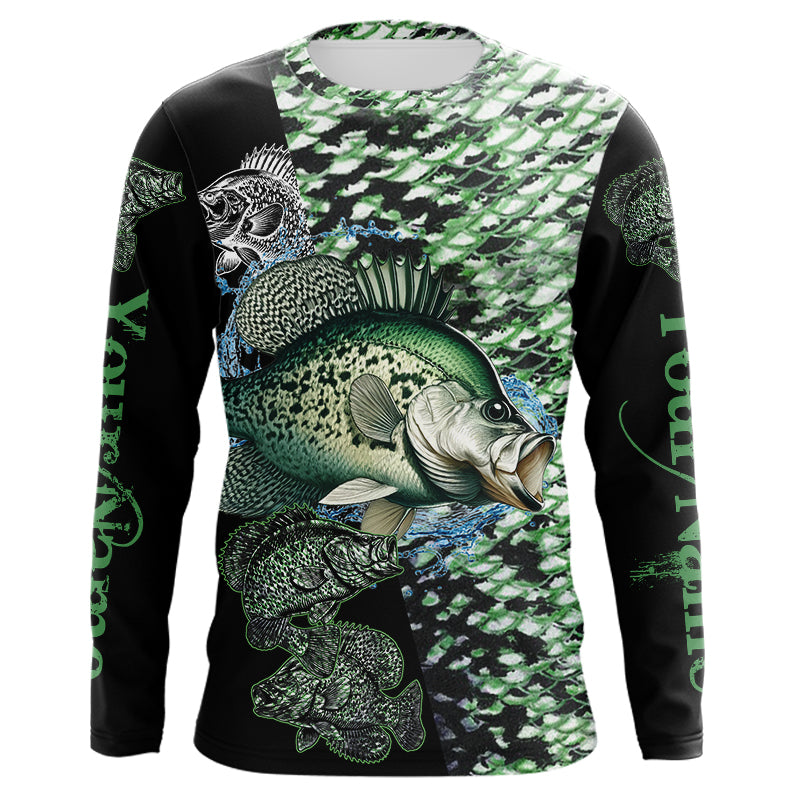 Crappie fishing scales Freshwater Fishing Custom Name Long sleeve, Long Sleeve Hooded NPQ677
