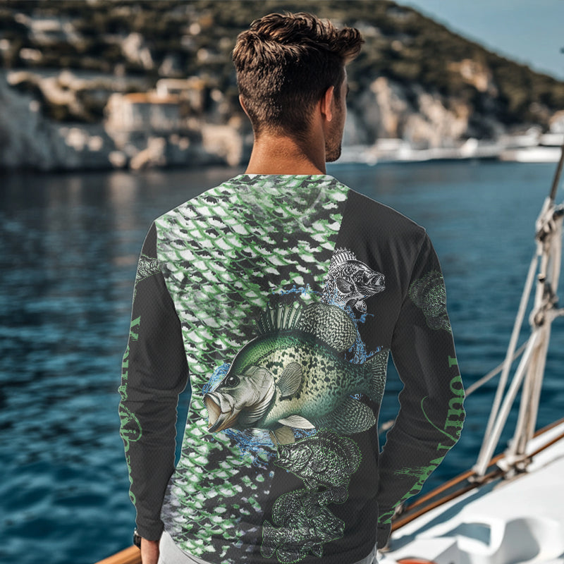 Crappie fishing scales Freshwater Fishing Custom Name Long sleeve, Long Sleeve Hooded NPQ677