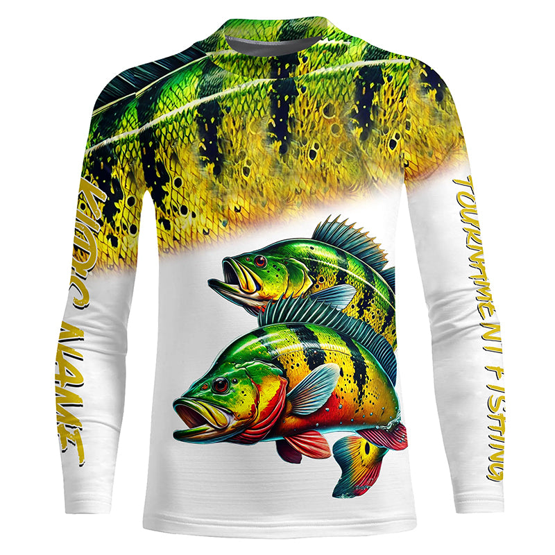 Peacock Bass Fishing Tournament Custom long sleeve performance fishing shirts for kid NQS181