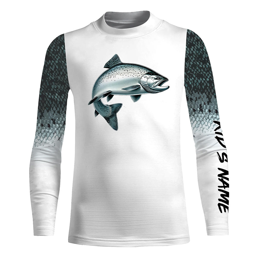 Chinook Salmon (King Salmon) Fishing Customize UV protection long sleeves fishing shirt for kid NPQ122