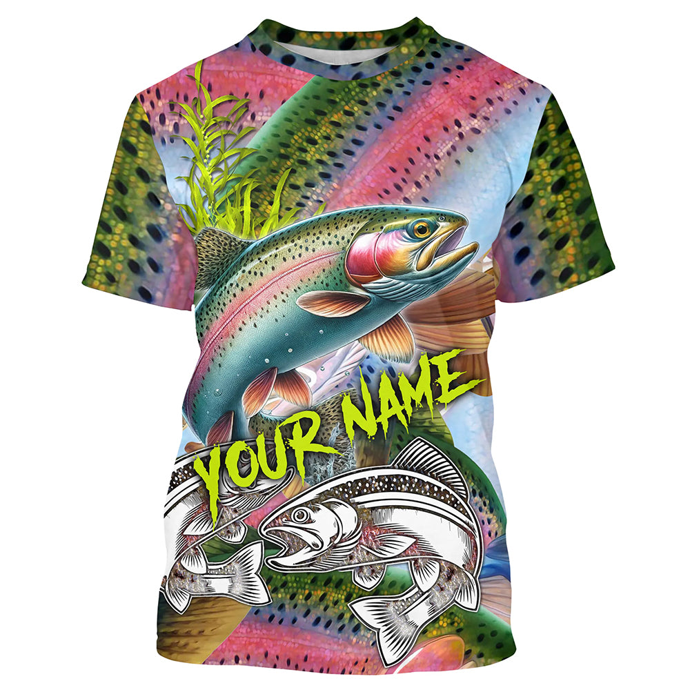 Rainbow Trout fishing scales Custom name fishing jerseys | Tshirt - NPQ865