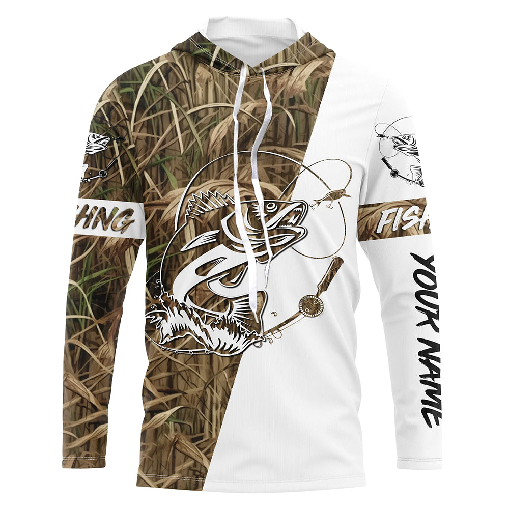 Walleye Fishing Tattoo camo performance Customize long sleeves fishing shirt for men NPQ67