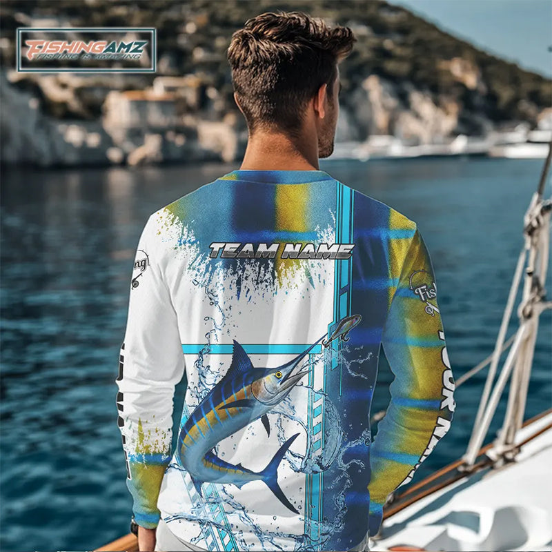 Blue Marlin fishing scales custom Marlin fishing Long Sleeve Shirt, Marlin offshore fishing apparel NQS10870