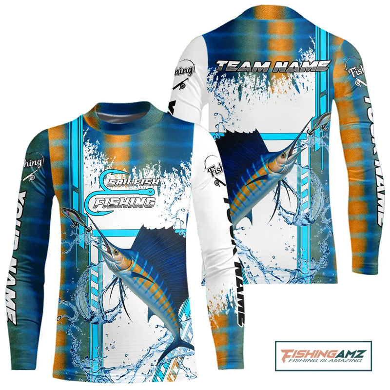 Sailfish fishing scales custom Sailfish fishing Long Sleeve Shirt For Kid, offshore fishing apparel NQS10871