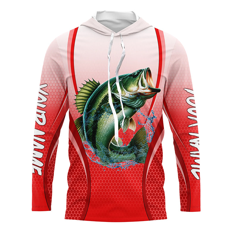 Largemouth bass Fishing Red camo Bass jersey Customize Bass fishing tournament Long sleeve NQS5056