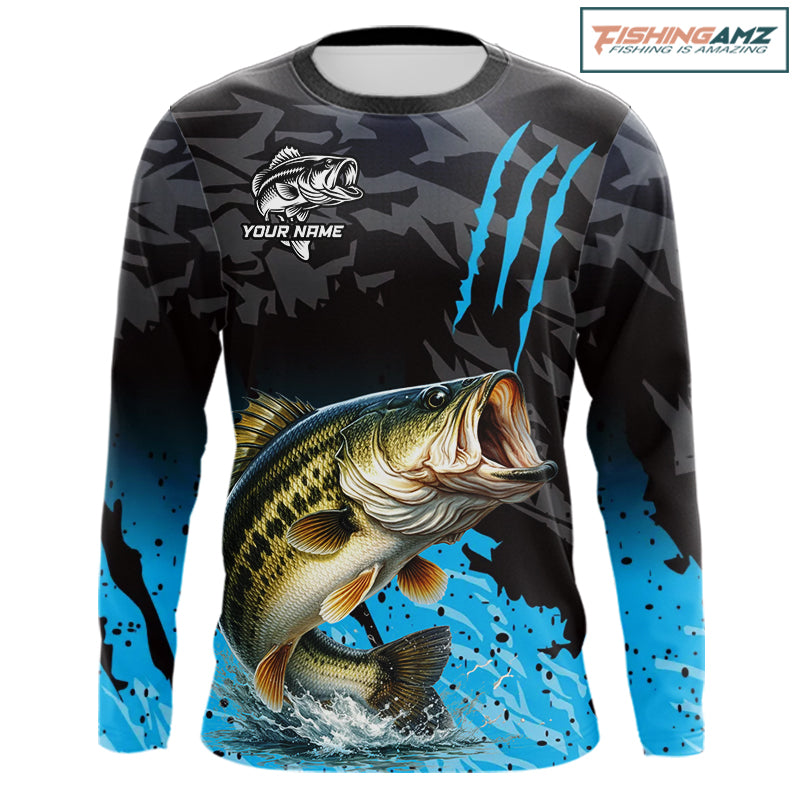 Largemouth Bass Fishing Jerseys For Men, Custom Bass Performance Fishing Apparel