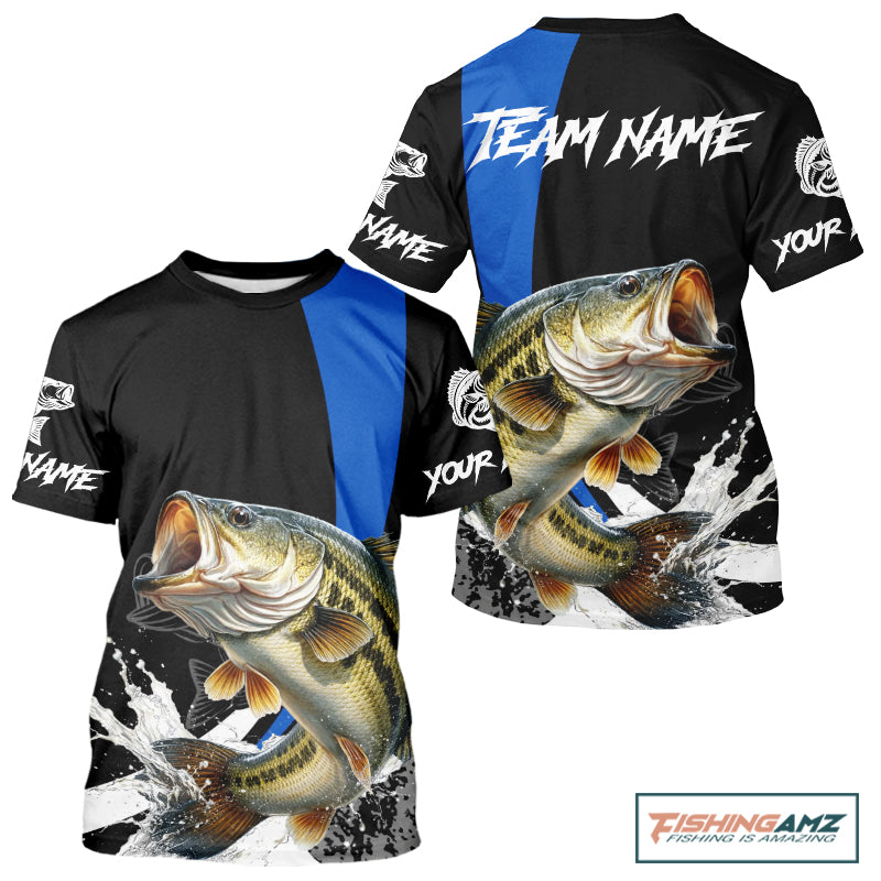 Personalized Bass Fishing Jersey, Bass Fishing T-shirts Fishing Apparel For Men NHT872