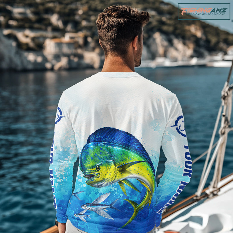 Mahi Mahi Fishing Long Sleeve Gift For Men Deep Sea Saltwater Angler Ocean Adventure
