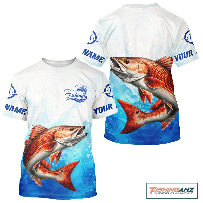 Redfish Fishing T-Shirts Gift For Men Deep Sea Saltwater Angler Ocean Adventure