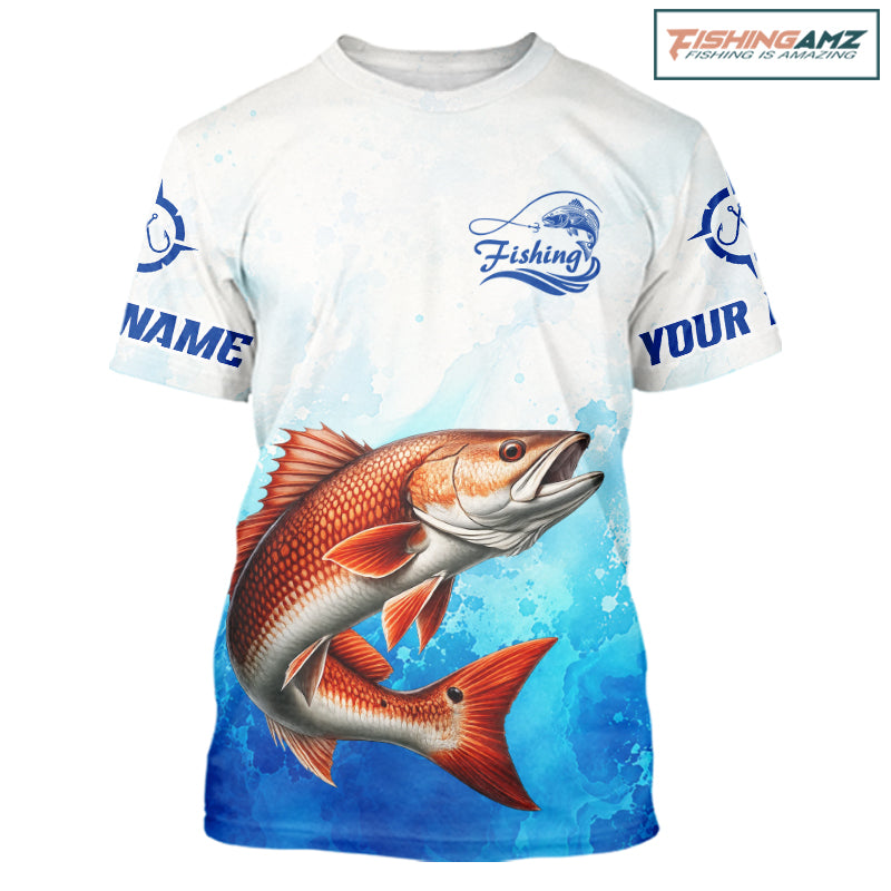 Redfish Fishing T-Shirts Gift For Men Deep Sea Saltwater Angler Ocean Adventure