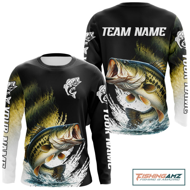 Largemouth Bass Fishing Shirts Long Sleeve For Men, Beautiful Bass Fishing Shirts NHT529